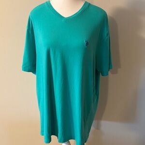 U.S Polo Teal V-Neck TShirt. Size Large